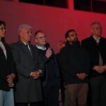 Poggi acompañó la presentación de la nueva fuente flotante del dique Potrero de los Funes