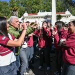 Poggi anunció la construcción de un polideportivo cubierto para la Escuela N°2 ‘Juan E. Pedernera’